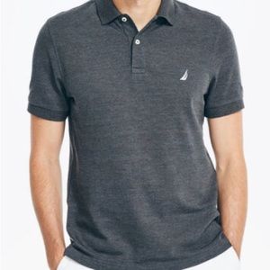 nautica mens dari grey collard t shirt large